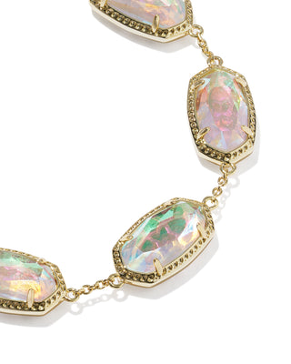 Elaina Gold Link Bracelet in Dichroic Glass