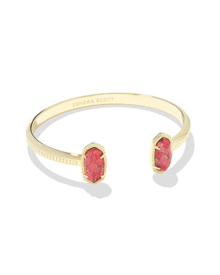 Elton Gold Cuff Bracelet in Bronze Veined Red Magnesite