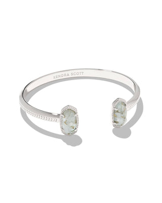 Elton Silver Cuff Bracelet in Bronze Veined Aquamarine and Smithsonite