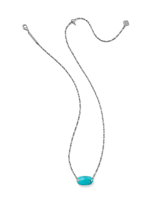 Elisa Riveted Silver Pendant Necklace in Variegated Turquoise Magnesite