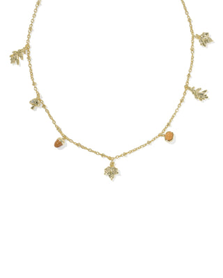 Autumn Gold Charm Necklace Multi Mix