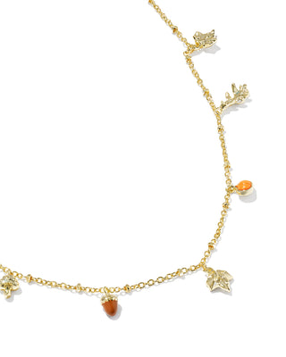 Autumn Gold Charm Necklace Multi Mix