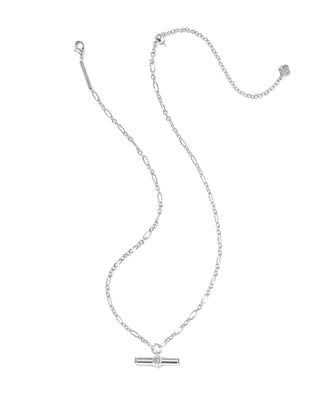 Bree Silver Metal T Bar Short Pendant Necklace