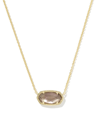 Elisa Gold Necklace in Taupe Mother of Pearl