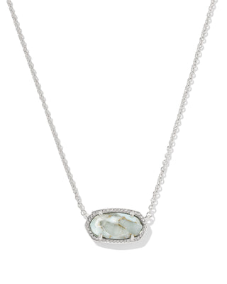 Elisa Silver Necklace in Bronze Veined Aquamarine and Smithsonite