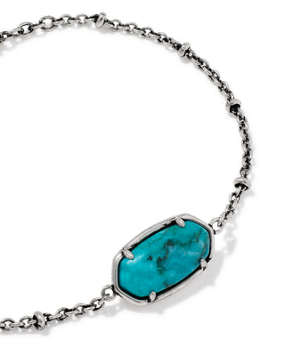 Tiger Striped Elaina Vintage Silver Delicate Chain Bracelet in Blue Marble