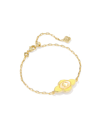 Abbie Medallion Delicate Gold Chain Bracelet in Yellow Mix