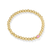 Mini Elaina Gold Stretch Bracelet in Carnation Kyocera Opal