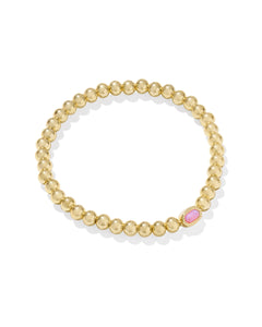 Mini Elaina Gold Stretch Bracelet in Carnation Kyocera Opal