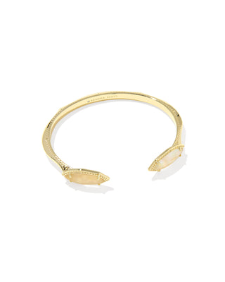 Ophelia Gold Cuff Bracelet in Iridescent Abalone