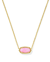 Elisa Gold Short Pendant Necklace in Carnation Kyocera Opal
