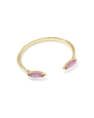 Ophelia Gold Cuff Bracelet in Light Mauve Illusion