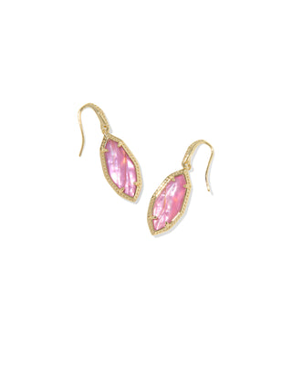 Ophelia Gold Small Drop Earring in Light Mauve Illusion
