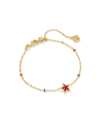 Mini Cassidy Delicate Gold Bracelet in Red Illusion
