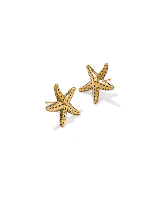 Parker Starfish Vintage Gold Metal Stud Earring
