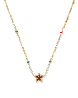 Mini Cassidy Gold Necklace in Red Illusion