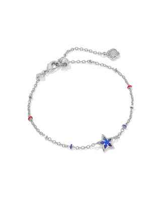 Mini Cassidy Delicate Silver Bracelet in Cobalt Blue Illusion