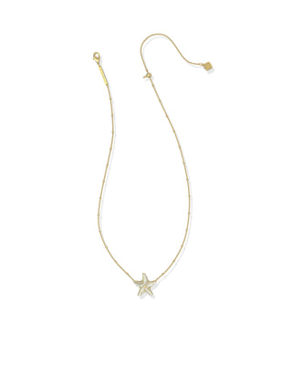 Parker Starfish Pendant Gold Necklace in Natural Mother of Pearl