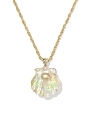 Lucia Gold Shell Necklace in Iridescent Abalone