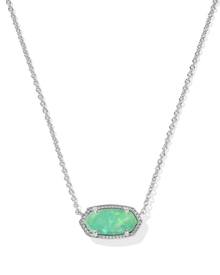 Elisa Silver Necklace in Mint Iridescent Abalone