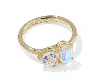 Tatum Band Ring Gold White CZ Mix