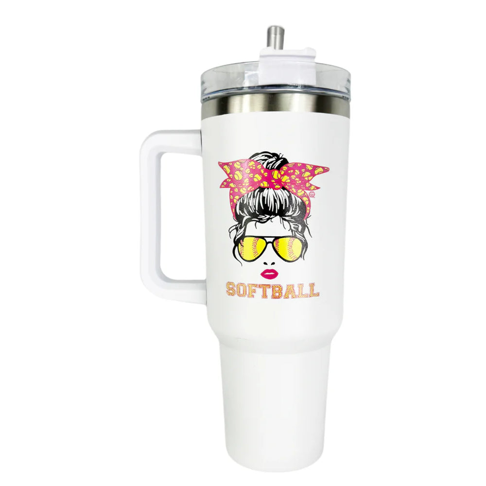 Messy Bun Softball Tumbler 40oz