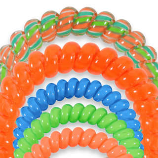 Hold your hair and enhance your style with TELETIES. The strong grip, no rip hair tie that doubles as a bracelet. Strong, pretty and stylish, TELETIES are designed to withstand everyday demands while taking your look to the next level

This five pack includes 3 smalls and 2 larges.