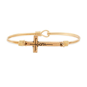 Forever Faith Gold Bangle Bracelet