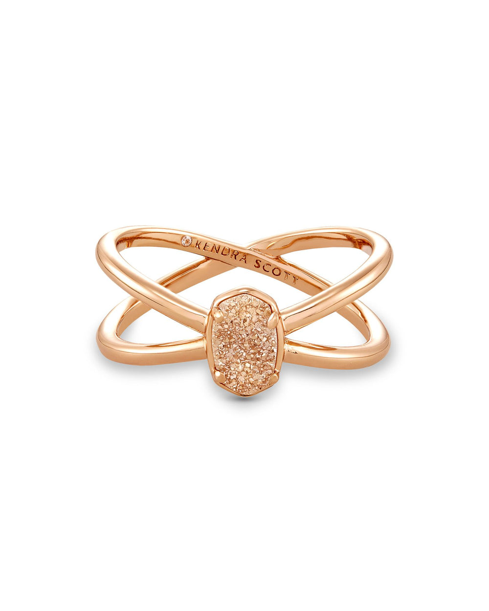 Emilie Double Band Ring - Rose Gold Sand Drusy