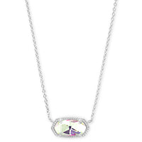 Elisa Silver Pendant Necklace in Dichroic Glass