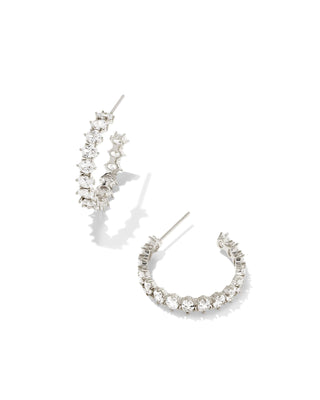 Cailin Silver Crystal Hoop Earring