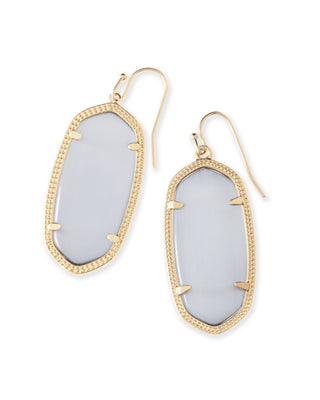 Elle Gold Drop Earrings in Cats Eye