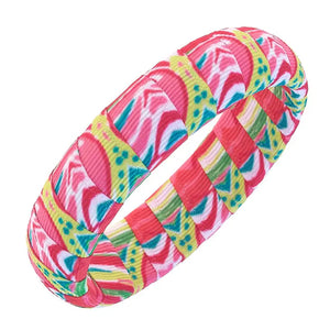 Reagan Tropical Statement Bangle in Pink
