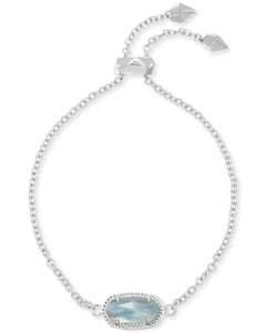 Elaina Silver Adjustable Chain Bracelet in Light Blue Illusion