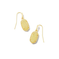 Lee Gold Drop Earrings in Light Yellow Drusy