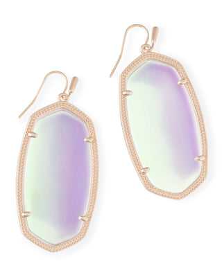 Danielle Rose Gold Statement Earrings in Dichroic Glass