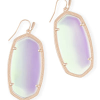Danielle Rose Gold Statement Earrings in Dichroic Glass