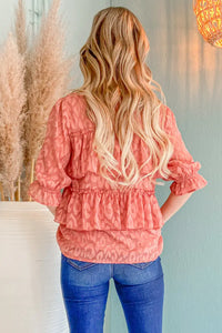 Leopard Tiered Ruffle Blouse
