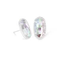 4217704119 Ellie Silver Stud Earrings in Dichroic Glass