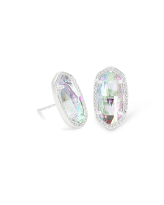 4217704119 Ellie Silver Stud Earrings in Dichroic Glass