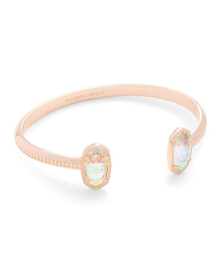 Elton Rose Gold Cuff Bracelet in Dichroic Glass