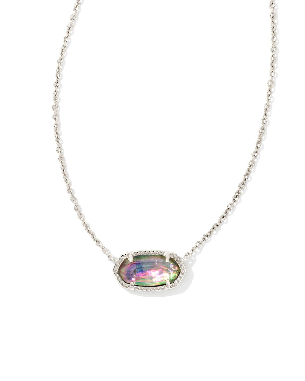 Elisa Silver Pendant Necklace in Lilac Abalone