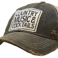 Country Music & Cocktails Distressed Trucker Cap