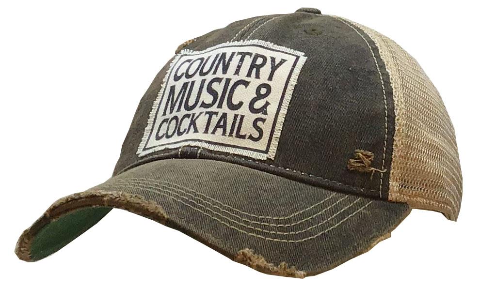 Country Music & Cocktails Distressed Trucker Cap