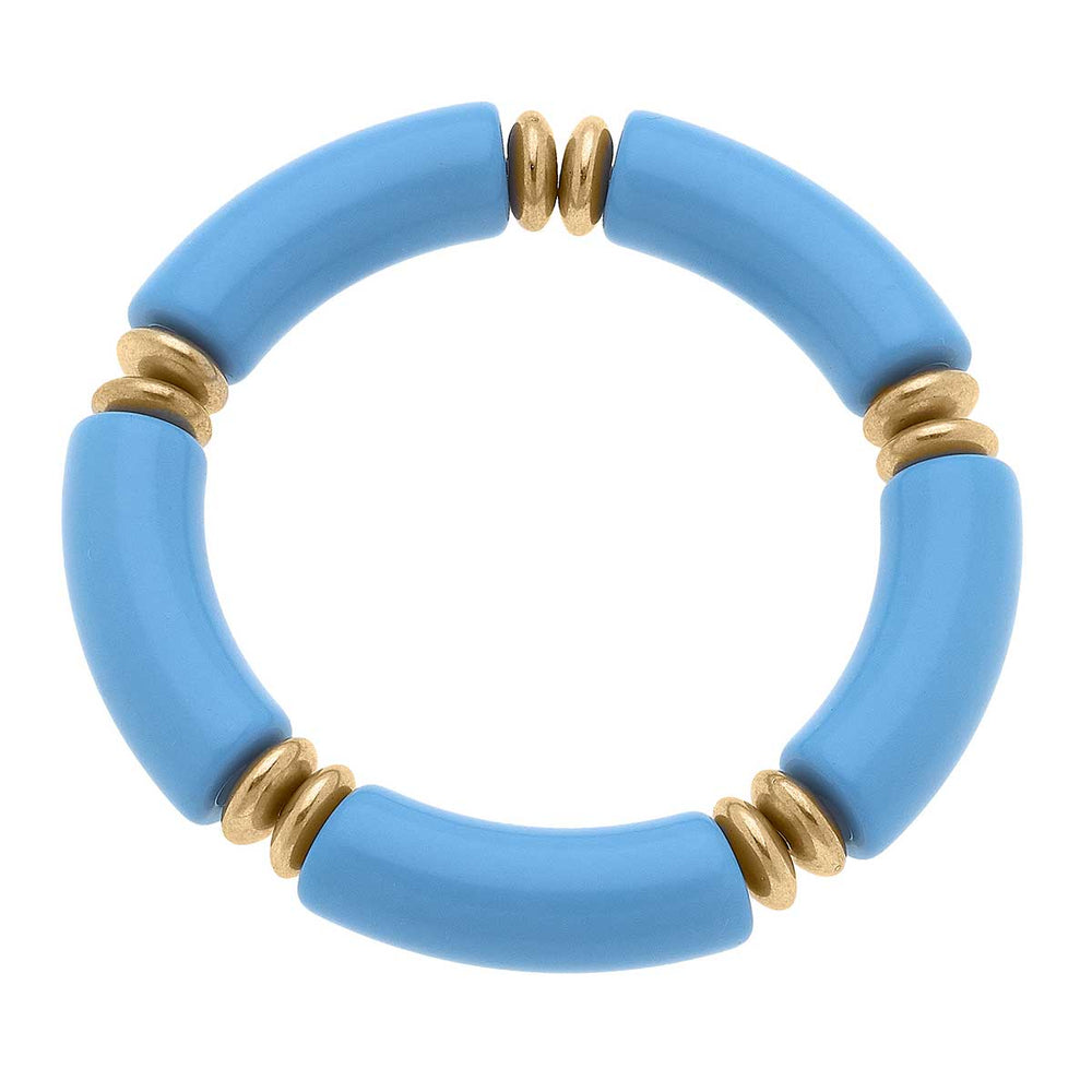 Lelani Resin Disc Stretch Bracelet in Wedgewood Blue