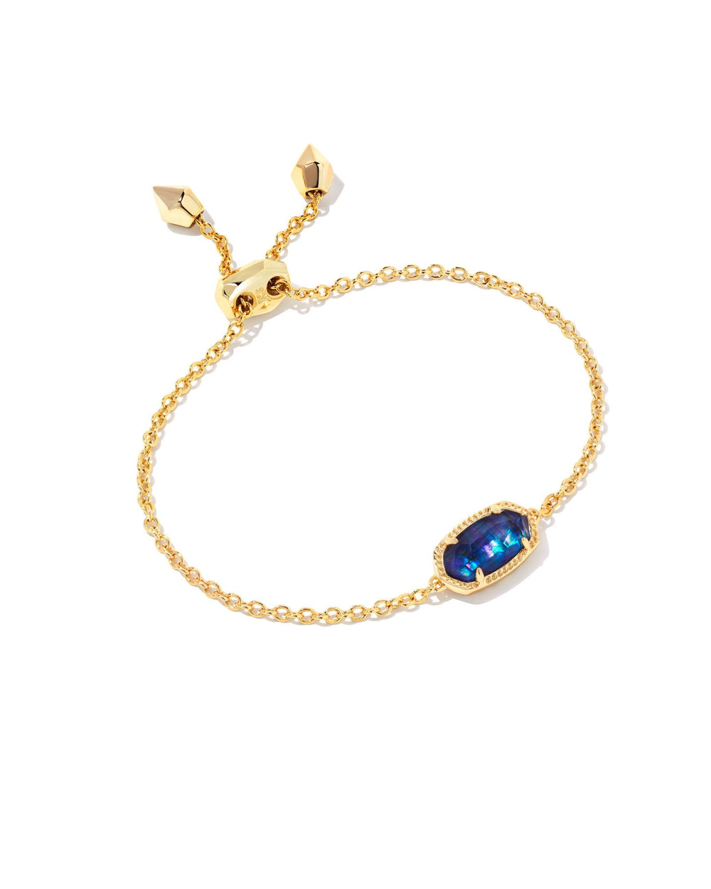 9608802146 Elaina Gold Adjustable Chain Bracelet in Navy Abalone