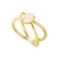 Emilie Double Band Ring - Gold Iridescent Drusy