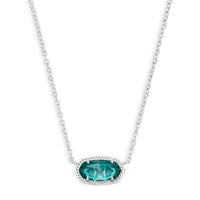 Elisa Silver Pendant Necklace in London Blue