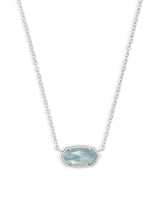 Elisa Silver Pendant Necklace in Light Blue Illusion
