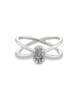 Emilie Double Band Ring - Platinum Drusy
